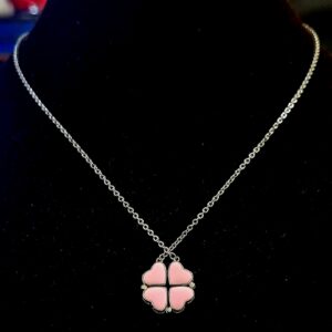 SWARN SILVER 925 Sterling Silver 4 Heart Clover Chain Necklace for girls | Gift For Girls | With Certificate Of Authenticity