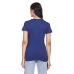 Women's Cotton Printed Round Neck T.Shirt (Blue)