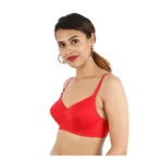 Women's Cotton Solid  Lightly Padded Bra (Red)