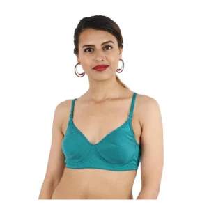 Women's Cotton Solid  Lightly Padded Bra (Blue)