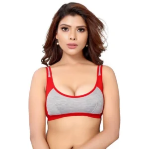 Women's Cotton Solid Sports Bra (Multicolor)