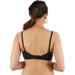 Women's Cotton Solid  Lightly Padded Bra (Black)