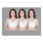 Pack Of_3 Women's Cotton Solid Non Padded Bra (White)