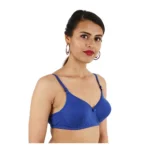 Women's Cotton Solid  Lightly Padded Bra (Blue)