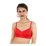 Women's Cotton Solid  Lightly Padded Bra (Red)