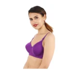 Women's Cotton Solid  Lightly Padded Bra (Purple)