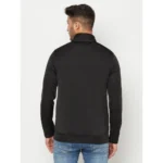 Men's Solid Lycra Blend Full Sleeve Casual Jacket (Black)