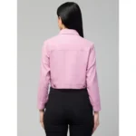 Women's Solid Cotton Full Sleeve Denim Jacket (Pink)