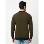 Men's Solid Polyester Full Sleeve Casual Jacket (Green)