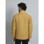 Men's Solid Polyester Full Sleeve Bomber Jacket (Yellow)