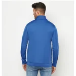 Men's Solid Polyester Full Sleeve Casual Jacket (Blue-White)