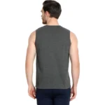 Men's Casual Cotton Blended Solid Sleeveless Vest (Grey)