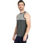 Men's Casual Cotton Blended Colorblock Sleeveless Vest (Grey)