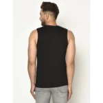 Men's Casual Cotton Blended Colorblock Sleeveless Vest (Black-Grey)