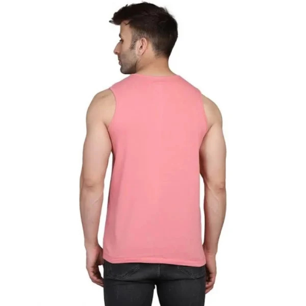 Men's Casual Cotton Blended Printed Sleeveless Vest (Pink)