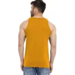 Men's Casual Cotton Blended Printed Sleeveless Vest (Yellow)