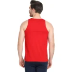 Men's Casual Cotton Blended Colorblock Sleeveless Vest (Red-Black)