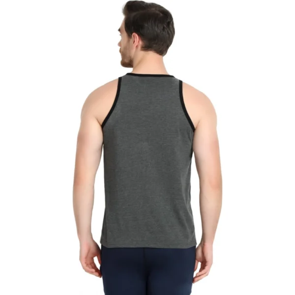 Men's Casual Cotton Blended Colorblock Sleeveless Vest (Grey)