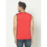 Men's Casual Polyester Printed Sleeveless Vest (Red)