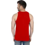 Men's Casual Cotton Blended Printed Sleeveless Vest (Red)