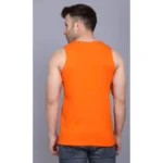 Men's Casual Cotton Blended Printed Sleeveless Vest (Orange)