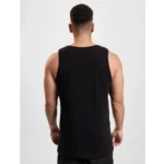 Men's Casual Cotton Blended Printed Sleeveless Vest (Black)