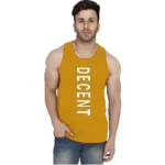 Men's Casual Cotton Blended Printed Sleeveless Vest (Yellow)