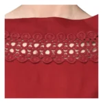 Women's Cotton Blend Solid Regular Sleeves Round Neck Regular Top (Maroon)