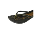 Women's Polyurethane Printed Slip-on Slipper (Black)