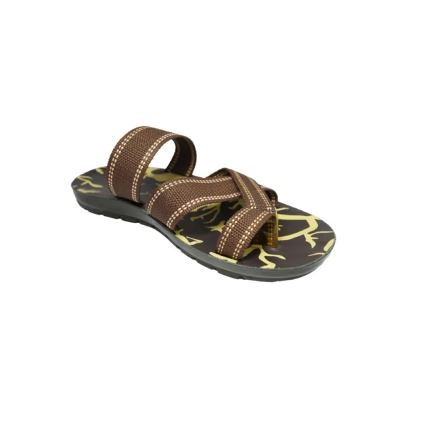 Men's Polyurethane Printed Slip-on Slipper (Brown)