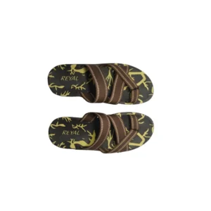 Men's Polyurethane Printed Slip-on Slipper (Brown)