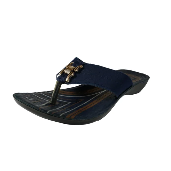 Women's Polyurethane Printed Slip-on Slipper (Blue)