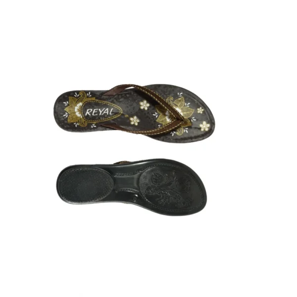 Women's Polyurethane Printed Slip-on Slipper (Brown)