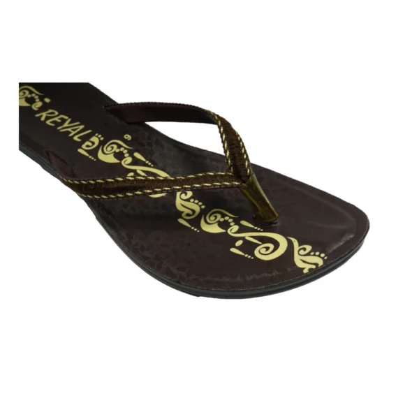 Women's Polyurethane Printed Slip-on Slipper (Brown)