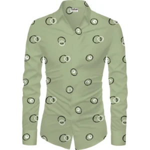 Men's Casual Floral Printed Cotton Blend Unstitched Shirt Fabric 1.6 Mtrs (Green)