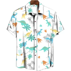 Men's Casual Floral Printed Cotton Blend Unstitched Shirt Fabric 1.6 Mtrs (Sky Blue)