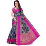 Women's Jacquard Woven Saree With Unstitched Blouse 5.5Mtr (Blue)