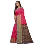 Women's Silk Blend Woven Saree With Unstitched Blouse 5.5Mtr (Multicolor)