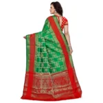 Women's Jacquard Woven Saree With Unstitched Blouse 5.5Mtr (Green)