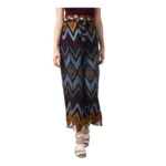 Women's Polyester Chevron Elasticated Trousers (Multicolor)