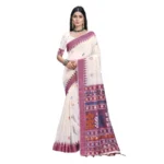 Women's Cotton Printed Saree With Unstitched Blouse 5.5Mtr (Pink)