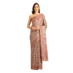 Women's Cotton Printed Saree With Unstitched Blouse 5.5Mtr (Light-Brown)