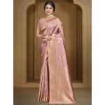 Women's Silk Woven Design Saree With Unstitched Blouse 5.5Mtr (Fuchsia)