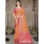 Women's Silk Woven Design Saree With Unstitched Blouse 5.5Mtr (Mustard)