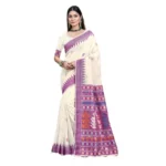 Women's Cotton Printed Saree With Unstitched Blouse 5.5Mtr (Lavender)