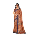 Women's Polyester Printed Saree With Unstitched Blouse 5.5Mtr (Multicolor)