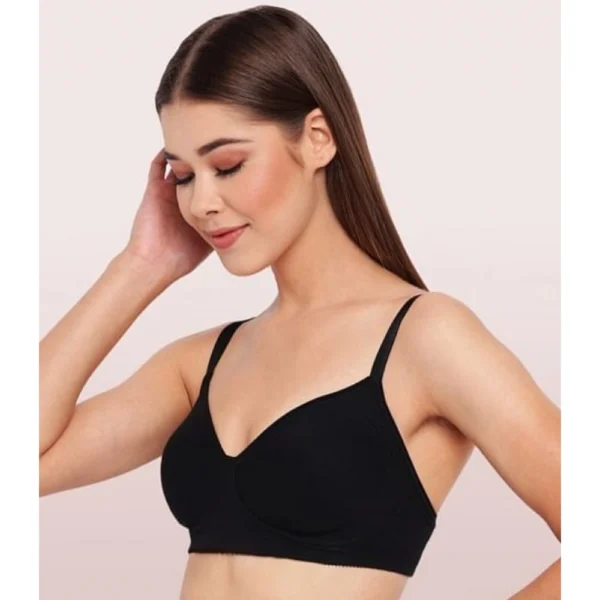 Enamor Women'S Side Support Shaper Supima Cotton Everyday Brassiere (Model: A042, Color: Black, Material: Cotton)