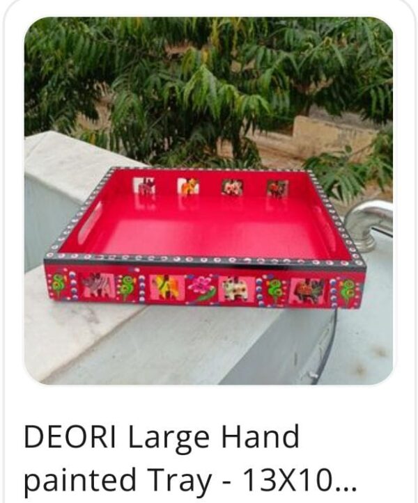 DEORI LARGE HAND PAINTAED TRAY