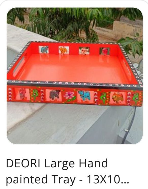 DEORI LARGE HAND PAINTAED TRAY