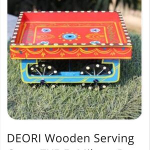 DEORI WOODEN SERVING CART